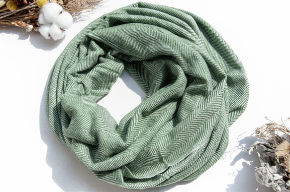 喀什米爾Cashmere 針織圍巾 純羊毛圍巾 手織圍巾 編織圍巾-抹茶綠色美麗諾 聖誕節交換禮物 好友生日禮物 母親節 第1張的照片