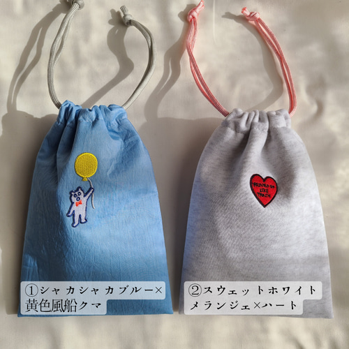 巾着バック】シャカシャカ ふっくら スウェット 巾着 バック