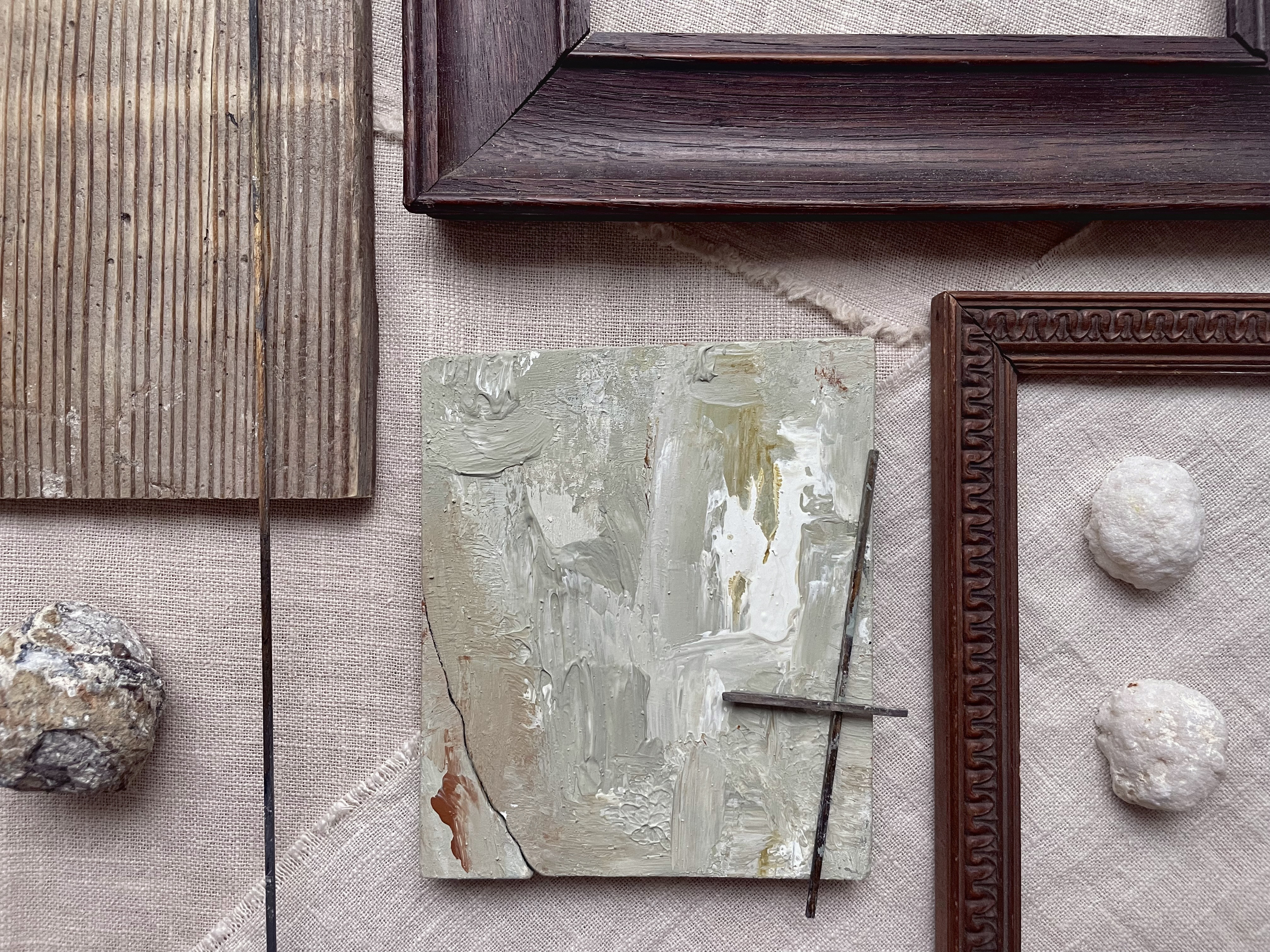 140/木と石と色のアートパネル 絵画|原画|インテリア雑貨