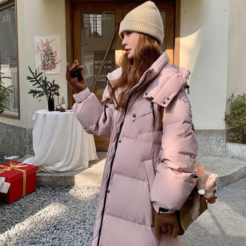 美品　アナイ　ボリューム襟　ダウン　ロングコート　ダウン90% ピンクベージュ 美品 アナイ ボリューム襟 ダウン ロングコート ダウン90