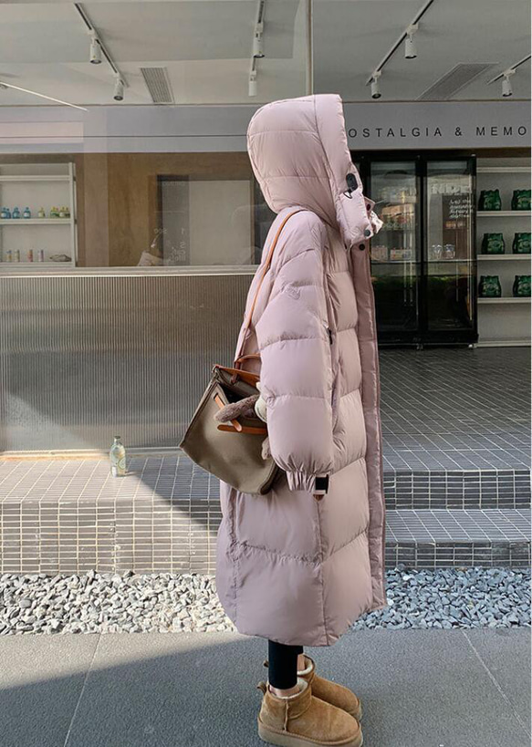 デザイン感oversizeピンクダウンジャケット新型韓国版厚手パンジャケット90白アヒルの毛 16枚目の画像