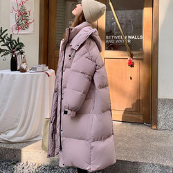 デザイン感oversizeピンクダウンジャケット新型韓国版厚手パンジャケット90白アヒルの毛 7枚目の画像