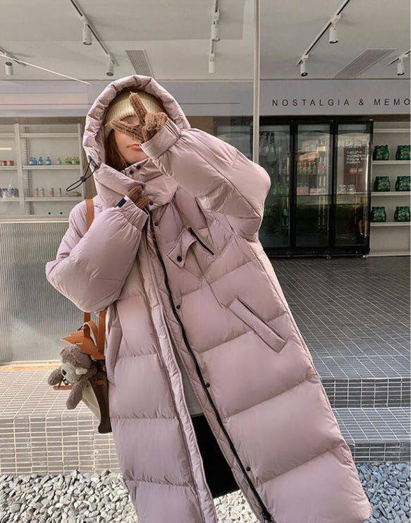 デザイン感oversizeピンクダウンジャケット新型韓国版厚手パンジャケット90白アヒルの毛 17枚目の画像