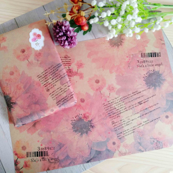 花柄デザインペーパー セット 福袋【季節限定】トレーシングペーパー 2026 ハッピーバック　クラフト紙　ラッピング 9枚目の画像