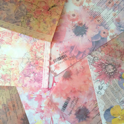 花柄デザインペーパー セット 福袋【季節限定】トレーシングペーパー 2026 ハッピーバック　クラフト紙　ラッピング 1枚目の画像