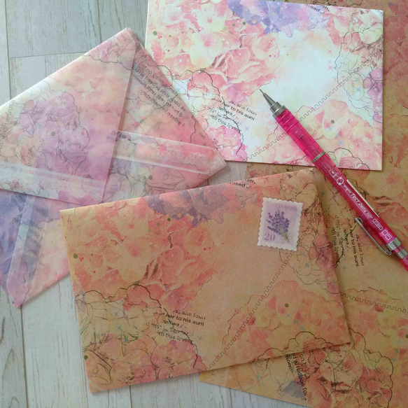 花柄デザインペーパー セット 福袋【季節限定】トレーシングペーパー 2026 ハッピーバック　クラフト紙　ラッピング 3枚目の画像