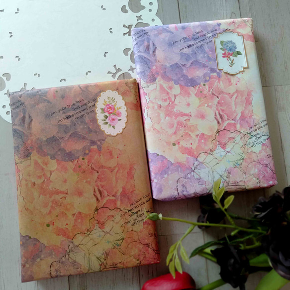 花柄デザインペーパー セット 福袋【季節限定】トレーシングペーパー 2026 ハッピーバック　クラフト紙　ラッピング 5枚目の画像