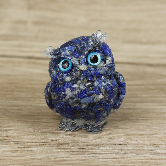 フクロウ 置物 セレスタイト(天青石) 天然石 風水 インテリア