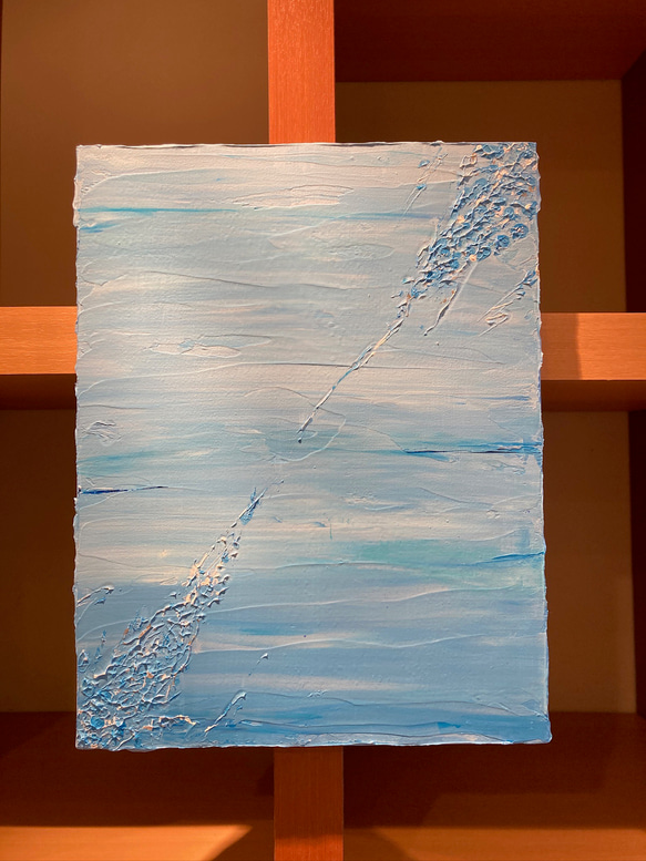 Ala wai-水の道　北欧　インテリア　シンプル　アート　絵画　抽象画　ブルー　モダンアート　 1枚目の画像
