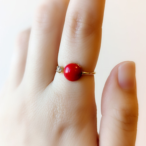 赤珊瑚 リング レッドコーラルリング 天然石 リング 天然石 指輪  