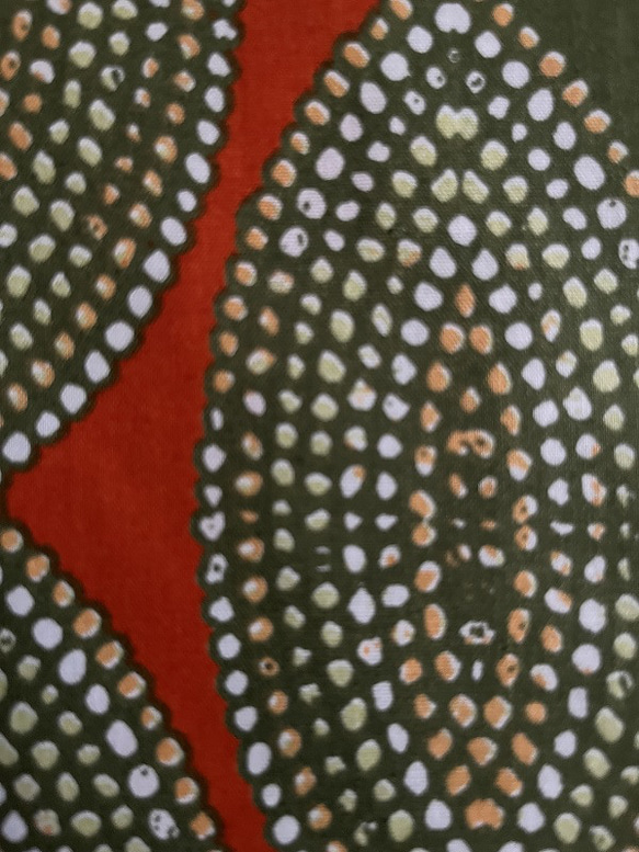 WOODIN アフリカ プリント生地 コットン 「Perles 微粒」オリーブ 10枚目の画像
