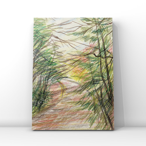 Winter Walking Path Landscape Painting 冬の散歩道 風景画 水彩