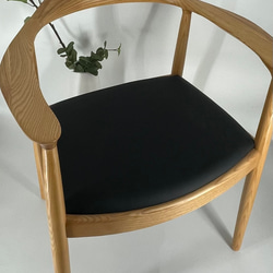 THE CHAIR　ハンス・J・ウェグナーミナペルホネンｘタンバリン 北欧ブラック合皮LEATHER使用　通常版 1枚目の画像