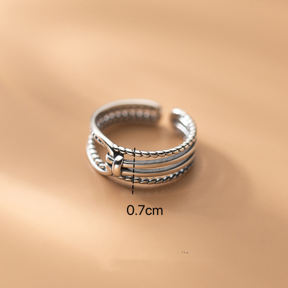 シルバー925   燻し銀　幅広　クロス　リング　指輪　silver925 フリーサイズ　大きさ調整可能 3枚目の画像