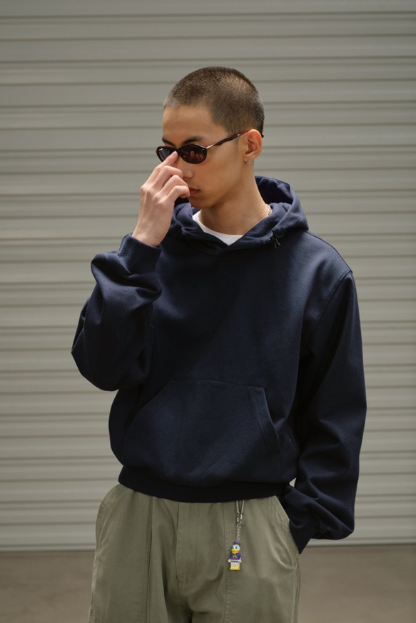 メンズシンプル脱着キャップカジュアルゆったりパーカーショート