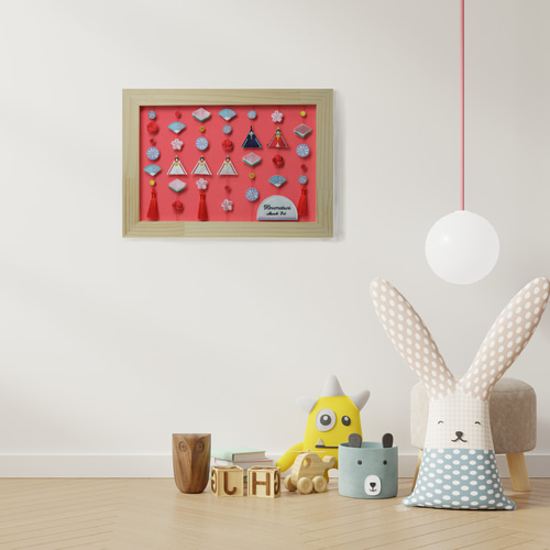 刺繍モチーフのつるし雛＊木製フレーム【OPEN記念】【数量限定受注生産