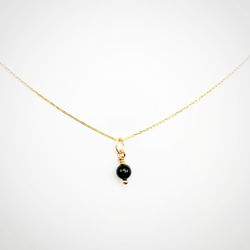 天然石 モリオン(黒水晶) 一粒ネックレストップ 4mm 14kgf ペンダント