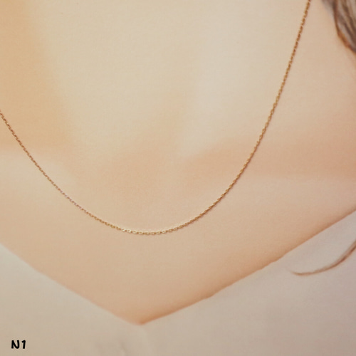 40cm K18 ピンクゴールド アズキ チェーン ネックレス 18金