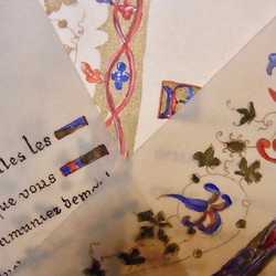 フランス アンティーク 手彩色 ホーリーカード 蔦模様 3枚 9枚目の画像