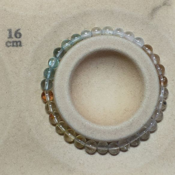 11月誕生石 マルチカラートパーズ ブレスレット 16cm 非加熱 天然 ミックス カラー 天然石 7枚目の画像