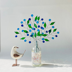 サマーブルーのワイヤーフラワー ワイヤークラフト 北欧 レジン