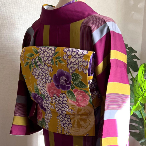 送料無料キャンペーン中！』 和柄「藤の花」名古屋帯 和装小物（帯