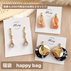 B type【3作品セット】福袋 HAPPY BAG ♡送料無料‼︎ピアス/イヤリング 1枚目の画像