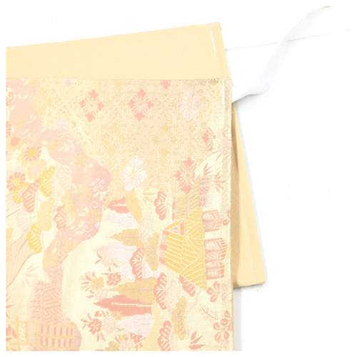 ◇袋帯 作り帯◇ピンクゴールド 二重太鼓 正絹 二部式 付け帯 和装小物