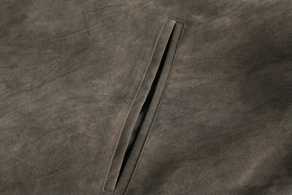 メンズレトロPUレザージャケットゆったりとしたスエードのオーバーコート W116 17枚目の画像