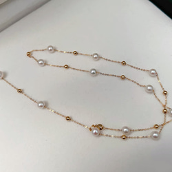 【高級】淡水真珠　一連ネックレスk18 2枚目の画像