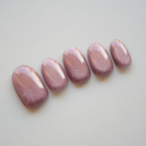 マグネットネイル-ピンク-◇ネイルチップ【casual-No.48】 ネイル