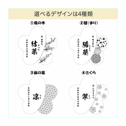 【選べるデザイン・書体】桃の節句 ひなまつり 命名札 初節句 木製 名前札 命名書 桜 まり 桃 麻の葉 2枚目の画像