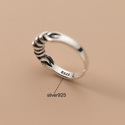 シルバー925 燻し銀 糸巻き リング 指輪 silver925 フリーサイズ