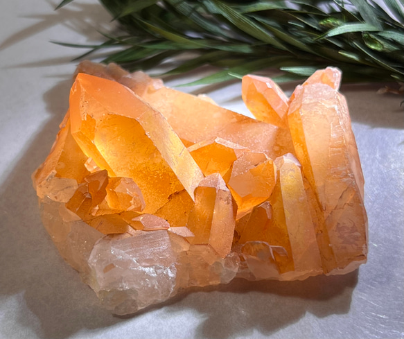 ダブル タイムリンク✨ タンジェリンクォーツ ラフストーン 原石