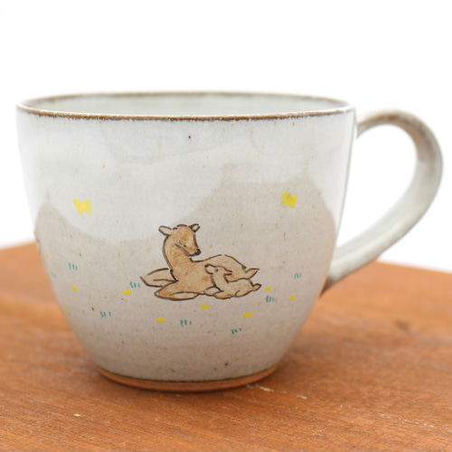 赤膚焼 奈良絵鹿マグカップ マグカップ いきもの作家「菅原尚己」 通販