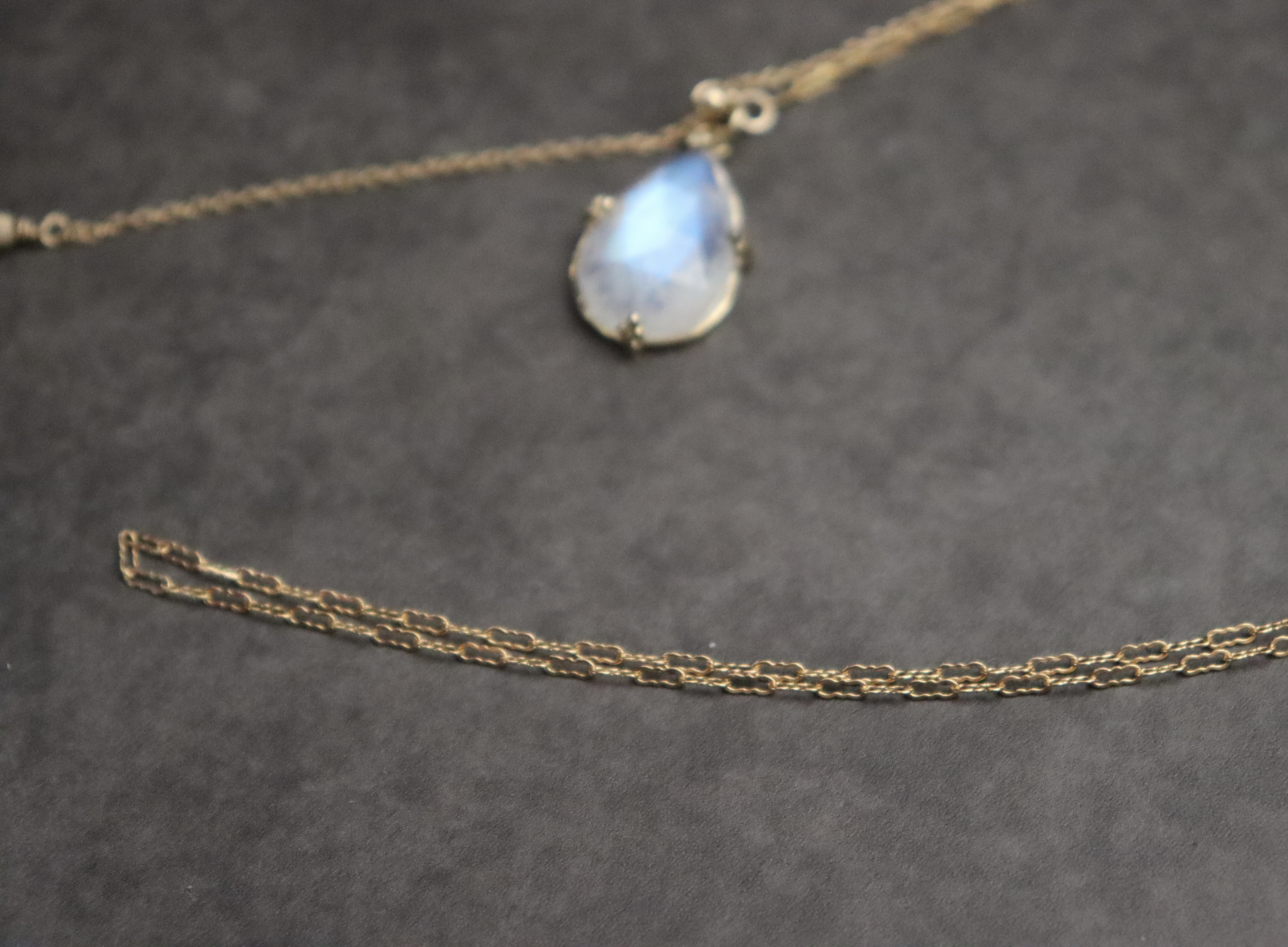 1点もの/2way/ロイヤルブルームーンストーンネックレス《18kgp枠留》/Ⅱ