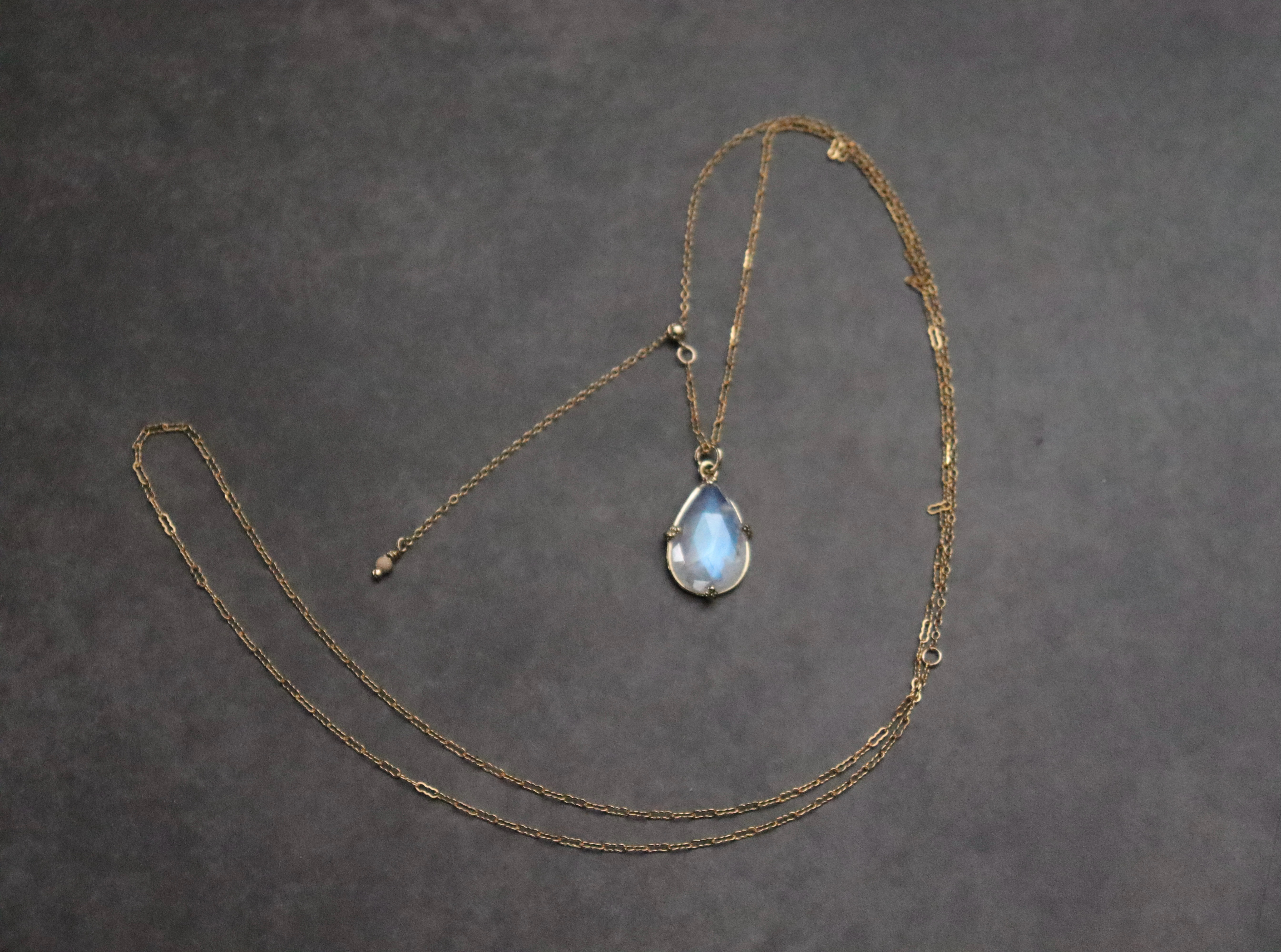 1点もの/2way/ロイヤルブルームーンストーンネックレス《18kgp枠留》/Ⅱ