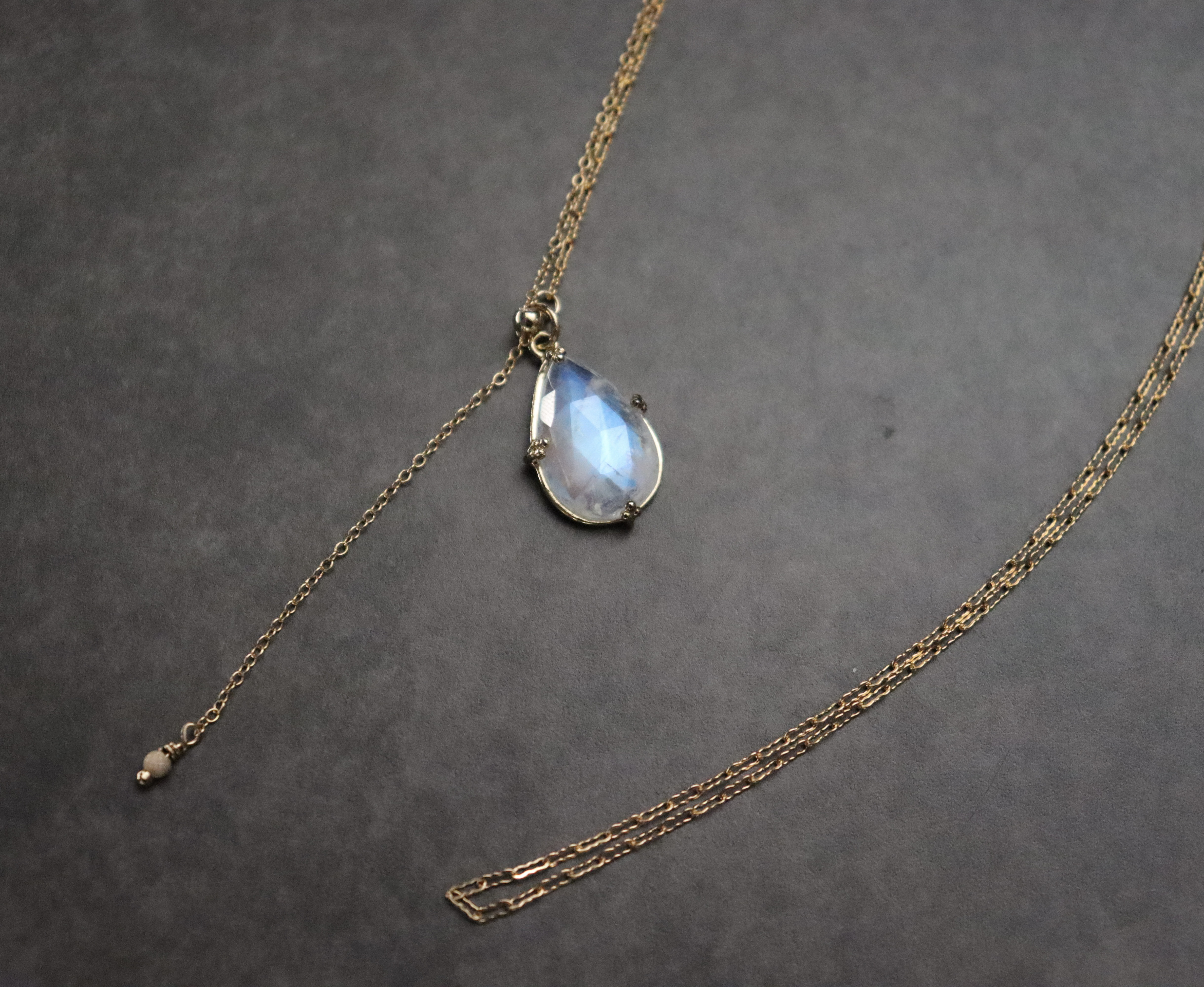 1点もの/2way/ロイヤルブルームーンストーンネックレス《18kgp枠留》/Ⅱ