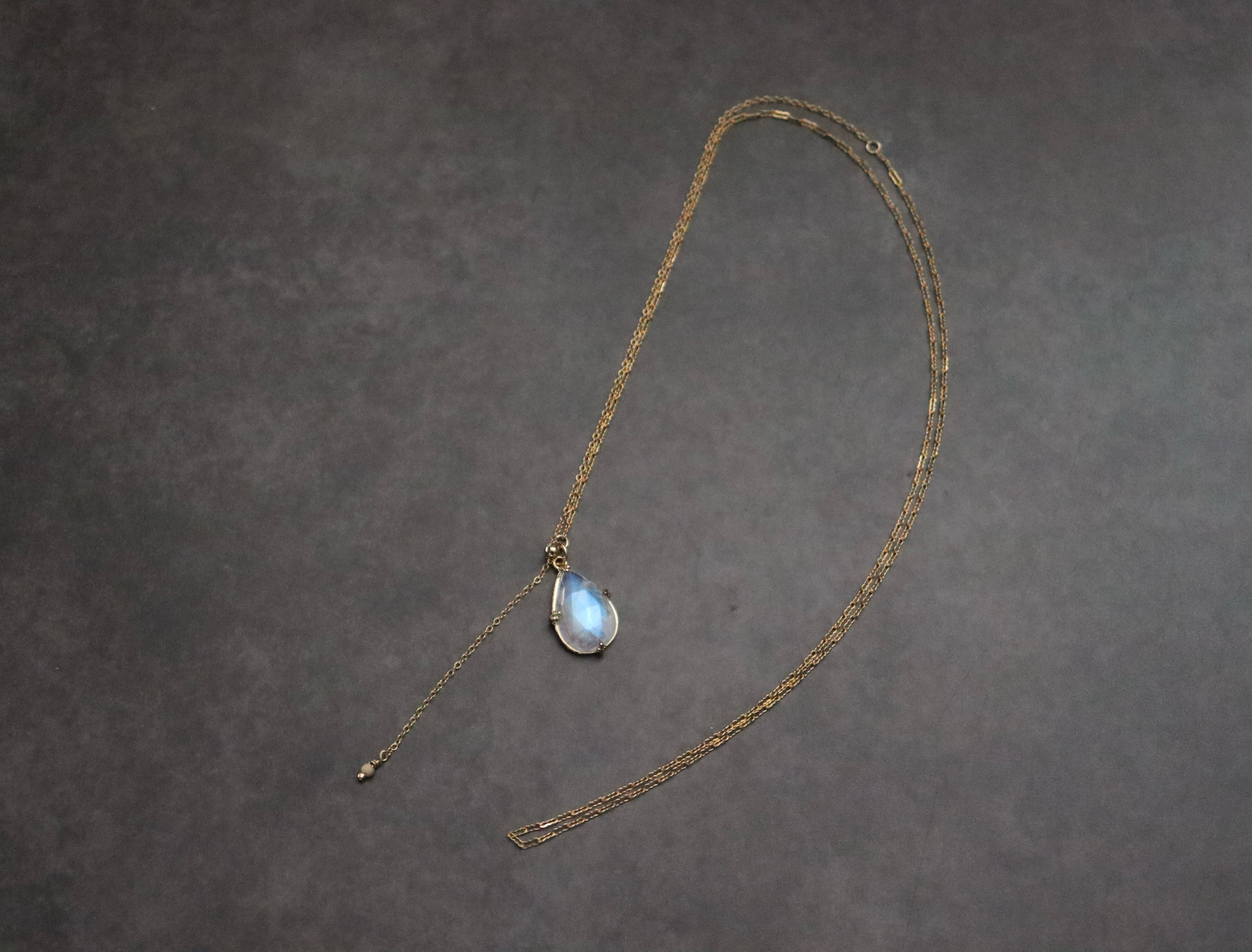 1点もの/2way/ロイヤルブルームーンストーンネックレス《18kgp枠留》/Ⅱ