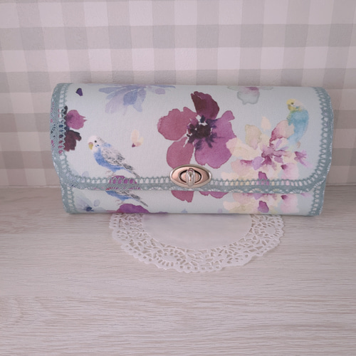 花とセキセイインコの長財布 長財布 cocotte-coco 通販 17075271
