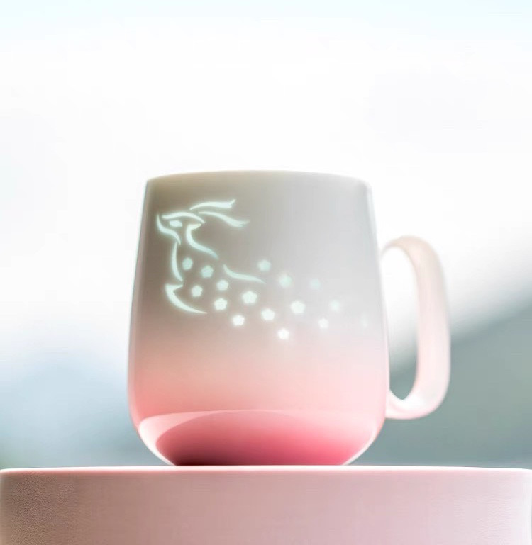 【日本初】透明絵夢 - マグカップ 飛鹿シリーズ　贈り物　記念日　新生活　伝統工芸　コレクション　プレゼント　送料無料