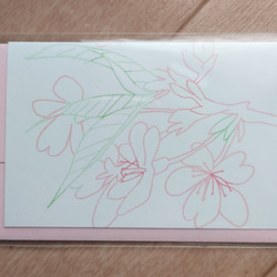 ミニカード＆封筒4枚セット  鳥蝶菜桜 5枚目の画像