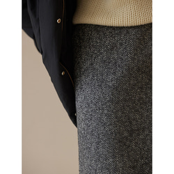 ウール混紡スカート　ジャガード織厚地スカート　ウエストにファスナー付き　グレー　S-XL#457 2枚目の画像