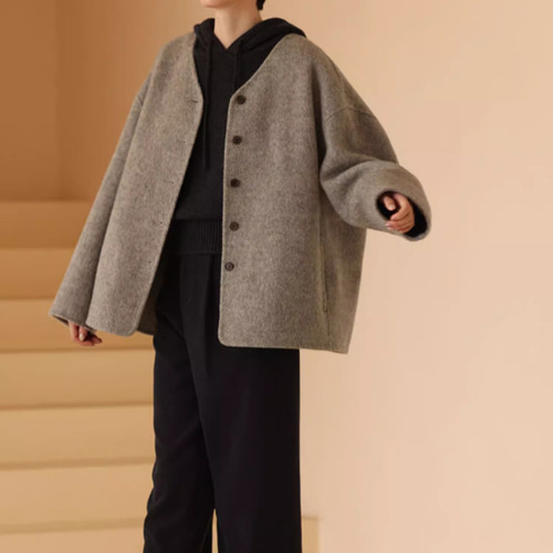 冬のウールコート ショートコート コート hellodream 通販 17075432