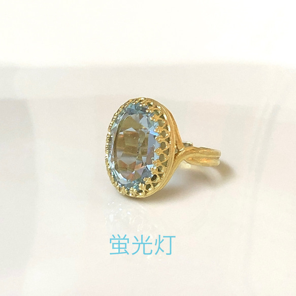 vintage swarovski   アレキサンドライト　一粒リング 2枚目の画像