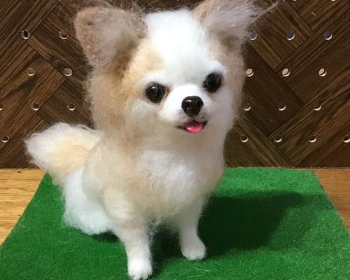 わたわたペット 可愛いアメコカのお座りポーズ・オブジェ羊毛