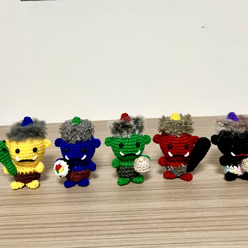 送料無料】手作り 節分鬼セット（5体）｜編みぐるみ・かわいい鬼たちの