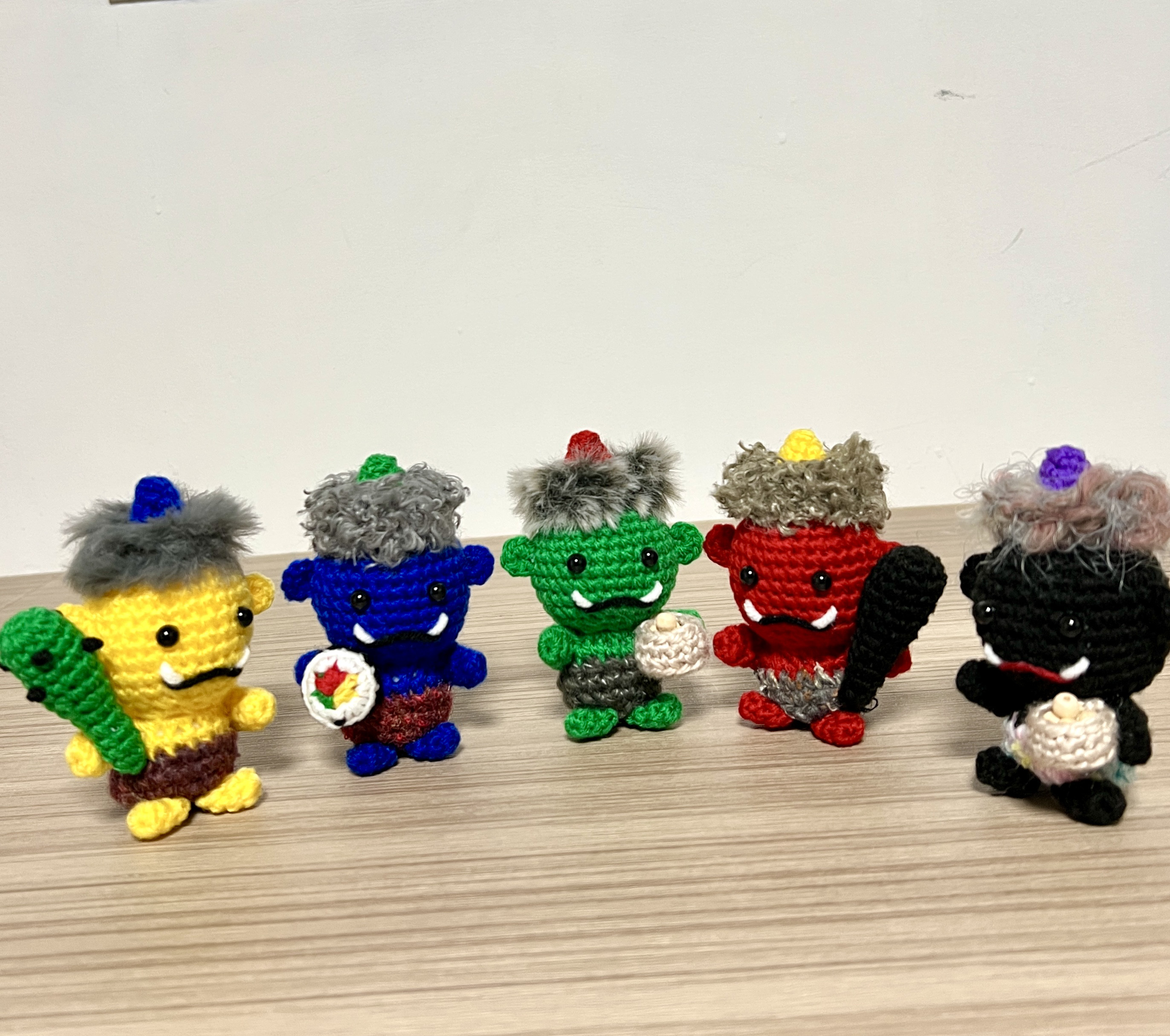 ☆節分・赤鬼・あみぐるみ・黄鬼・恵方巻き・棍棒・ジャンピング猫・チャーム・パーツ あみぐるみ 赤鬼 青鬼 おに 節分 金棒 - メルカリ