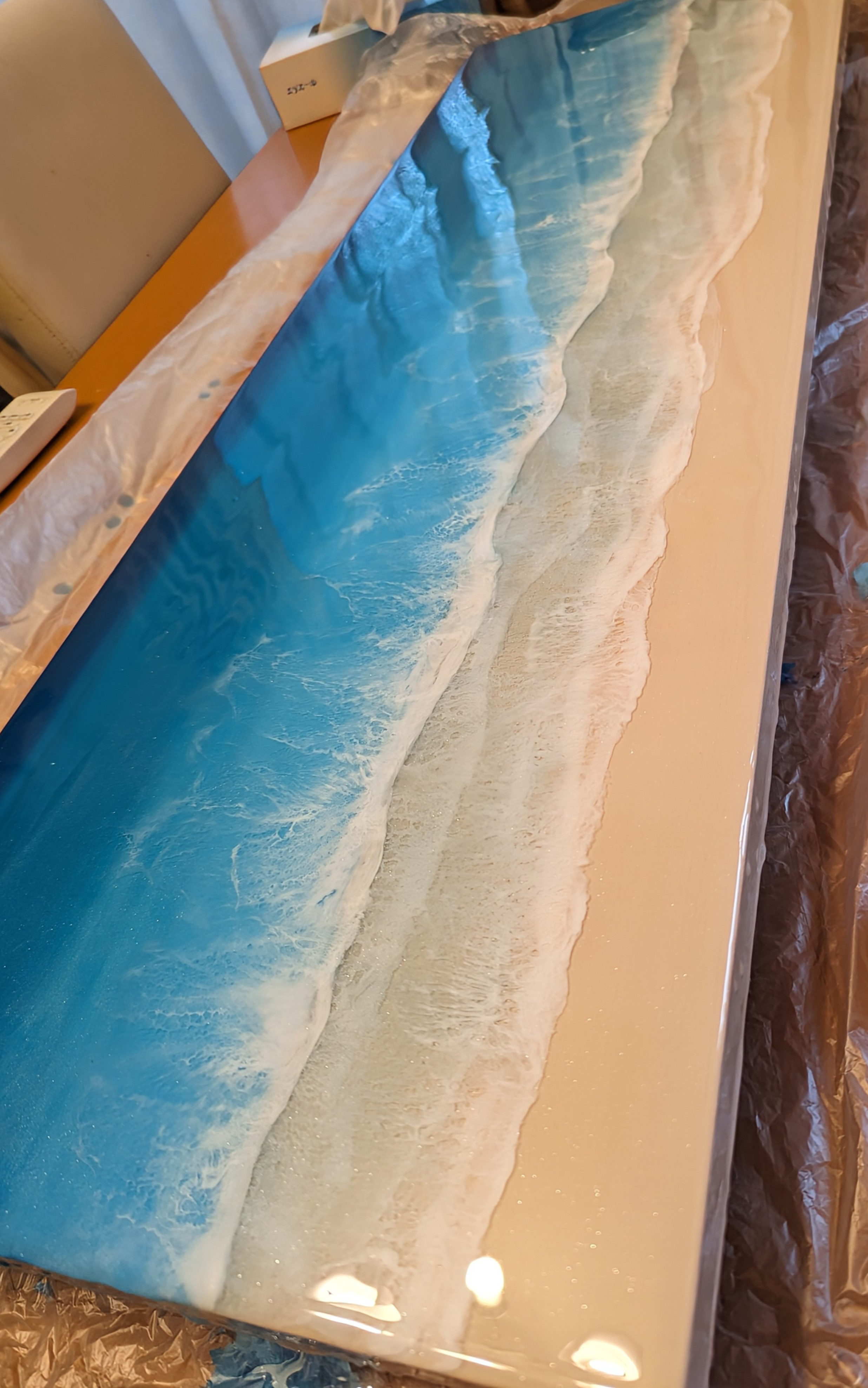 レジンアート海パネル90㌢✕30㌢ その他アート Resin Sea