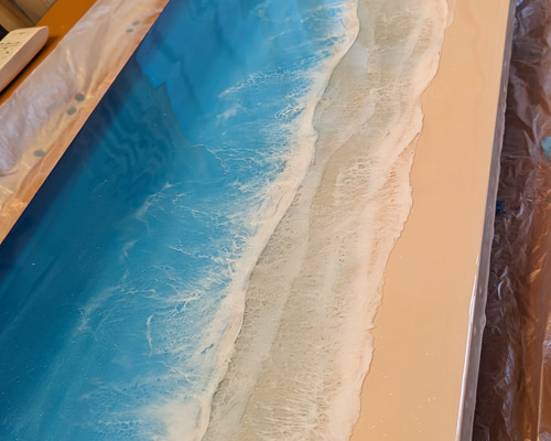 レジンアート海パネル90㌢✕30㌢ その他アート Resin Sea